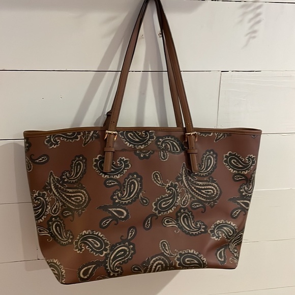 Michael Kors Brown Paisley Emry Tote Shoulder Bag - Picture 10 of 13